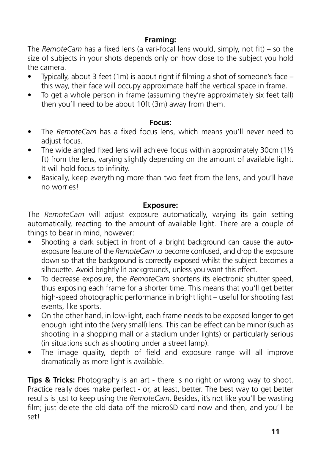 Swann DVR-410, SR361-RMC, RMC190210T operating instructions Shooting Guide, Framing, Focus, Exposure 