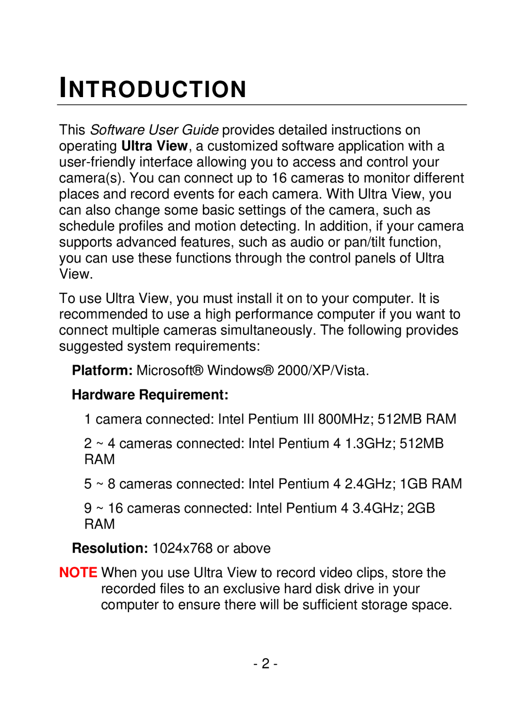 Swann SW111-WIP, SW211-WIP user manual Introduction, Hardware Requirement 