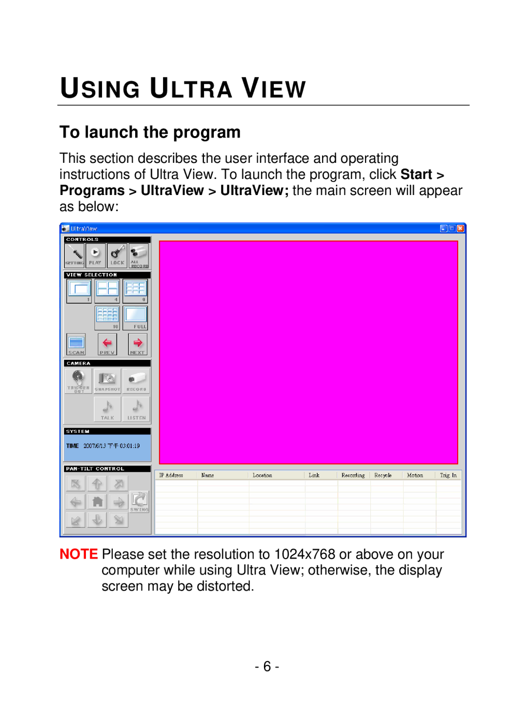 Swann SW111-WIP, SW211-WIP user manual Using Ultra View, To launch the program 