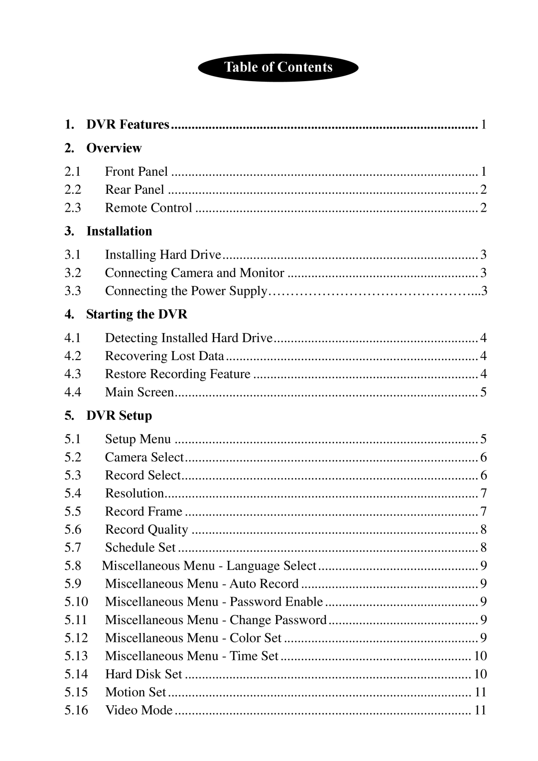 Swann SW242-2LP user manual Table of Contents 