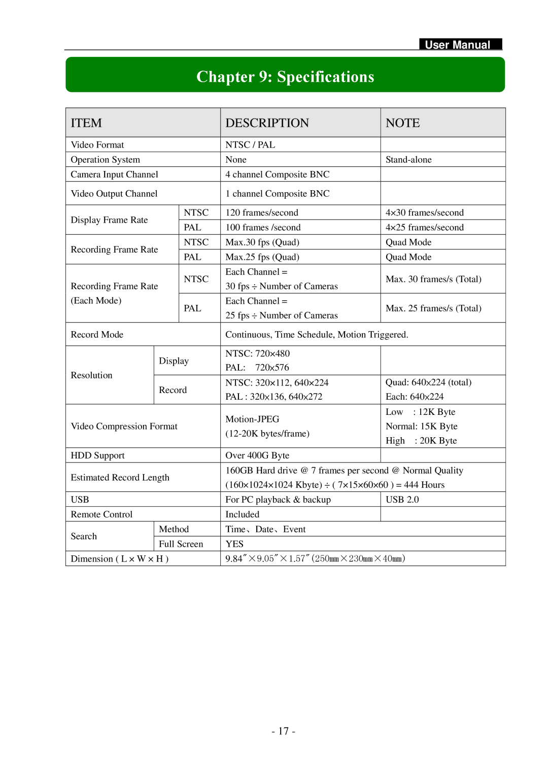 Swann SW242-2LP user manual Specifications, Description 