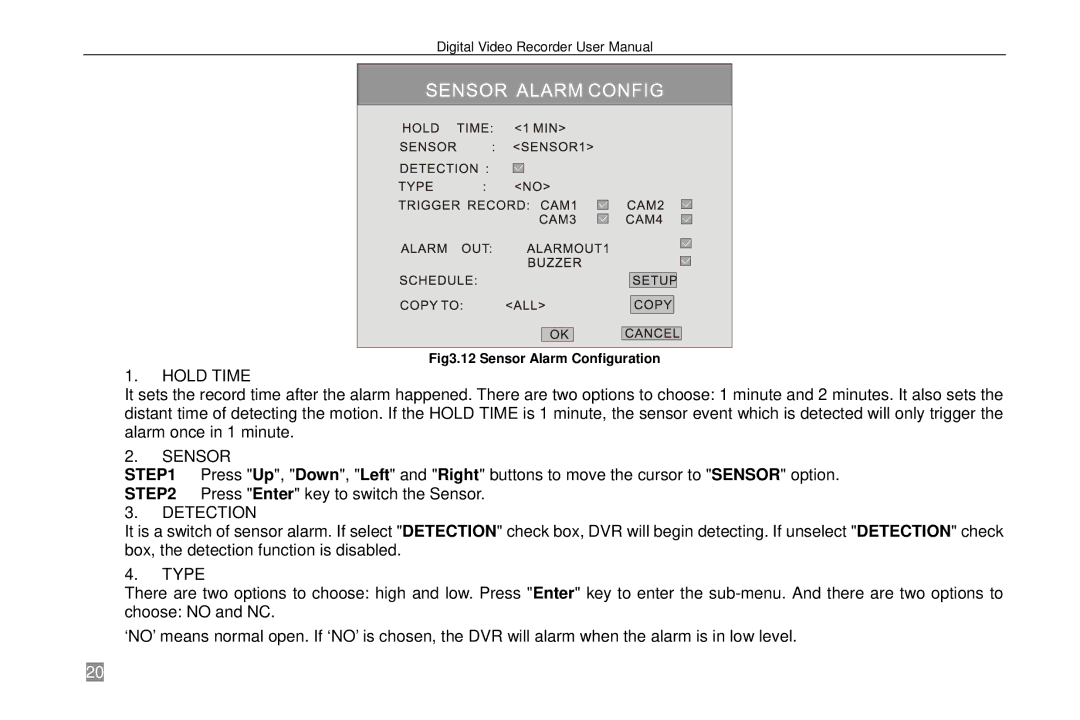 Swann SW242-6T4, P-6T4 manual Sensor, Type 