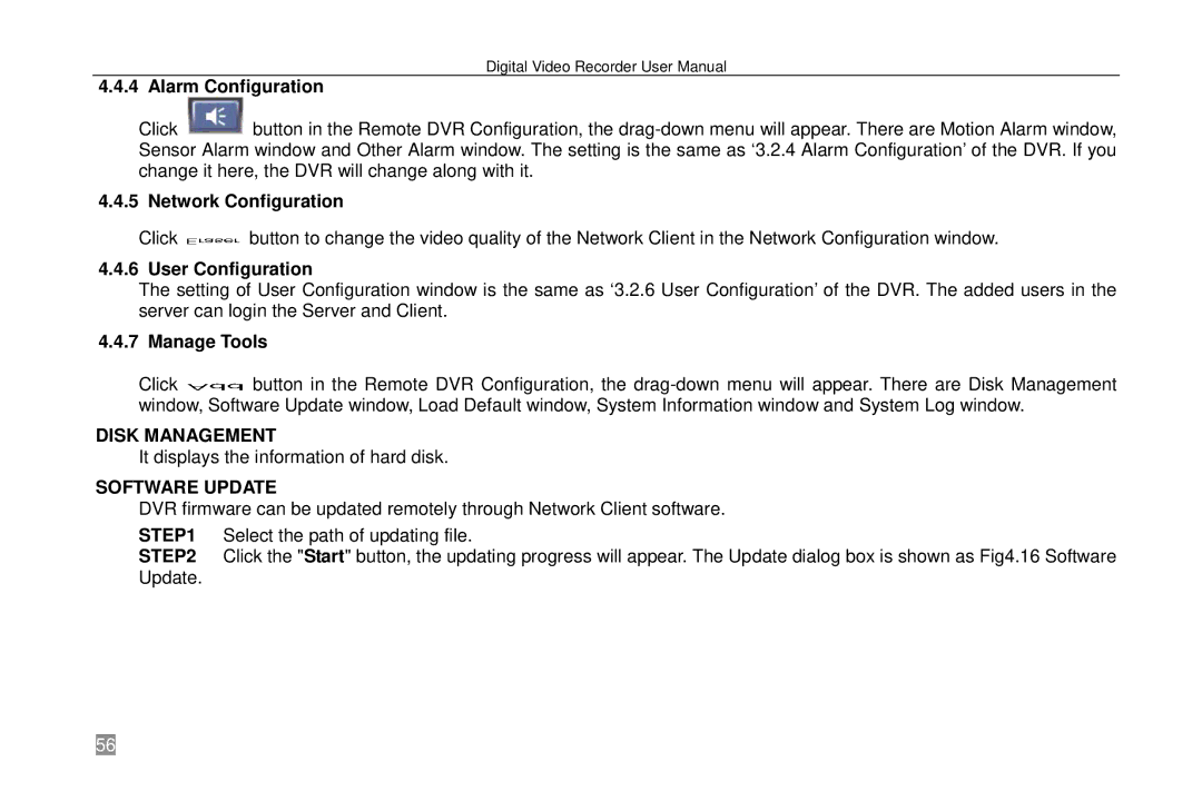 Swann SW242-6T4, P-6T4 manual Manage Tools, Software Update 