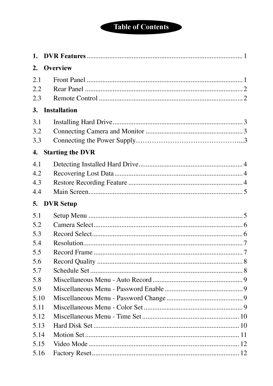 Swann SW242-DAL, SW244-DAO manual Table of Contents 