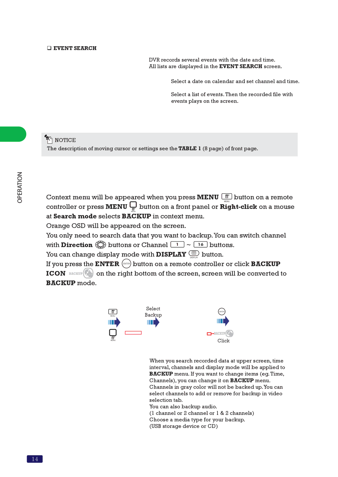 Swann SW244-8ML manual How to backup recorded video, ‰ Event Search 