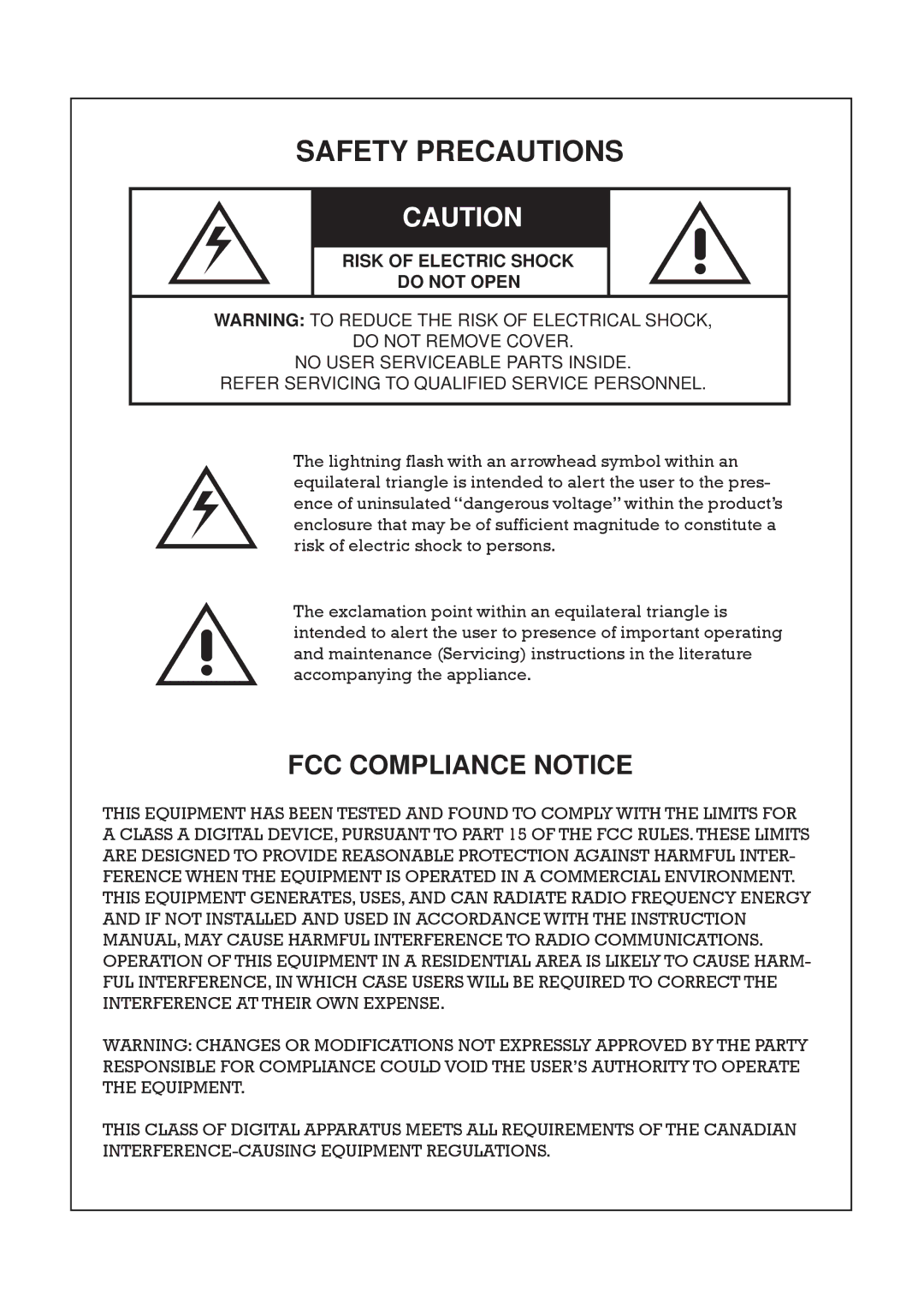 Swann SW244-8ML manual Safety Precautions 