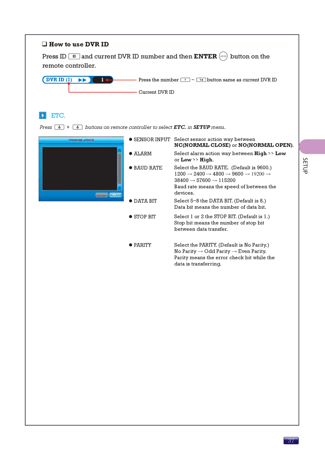 Swann SW244-8ML manual ‰ How to use DVR ID, Etc 