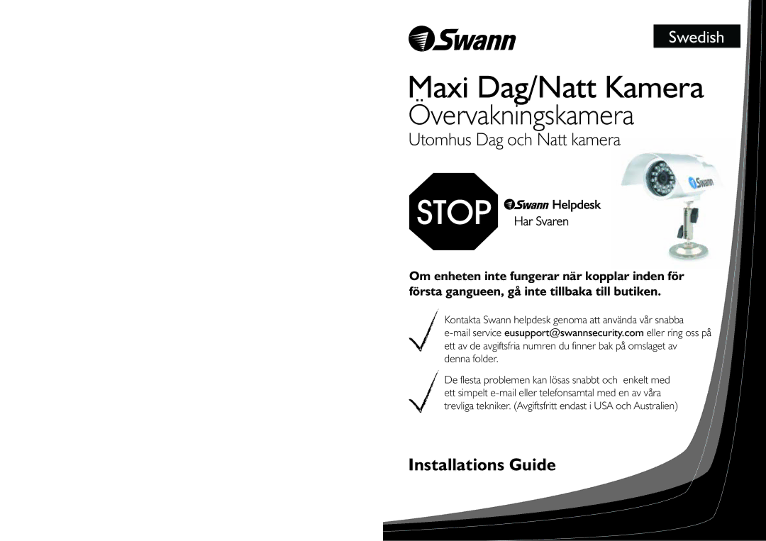 Swann SW245-SMD manual Maxi Dag/Natt Kamera 