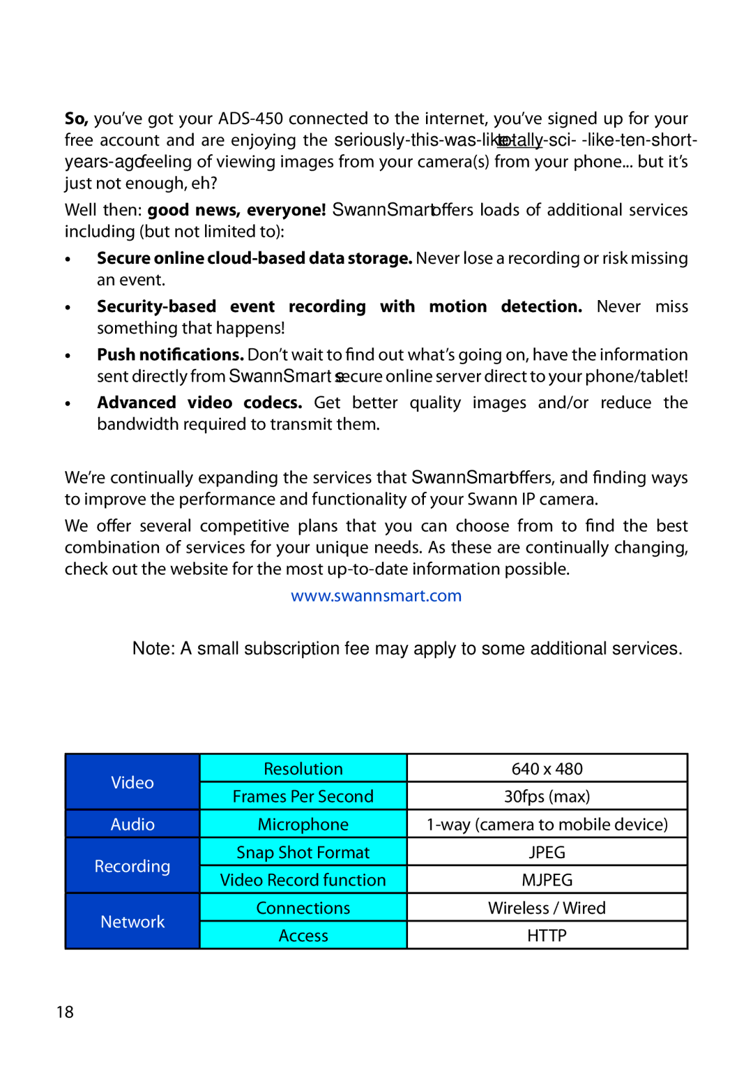 Swann SWADS450IPC manual Expanding Your Service, Technical Specifications 