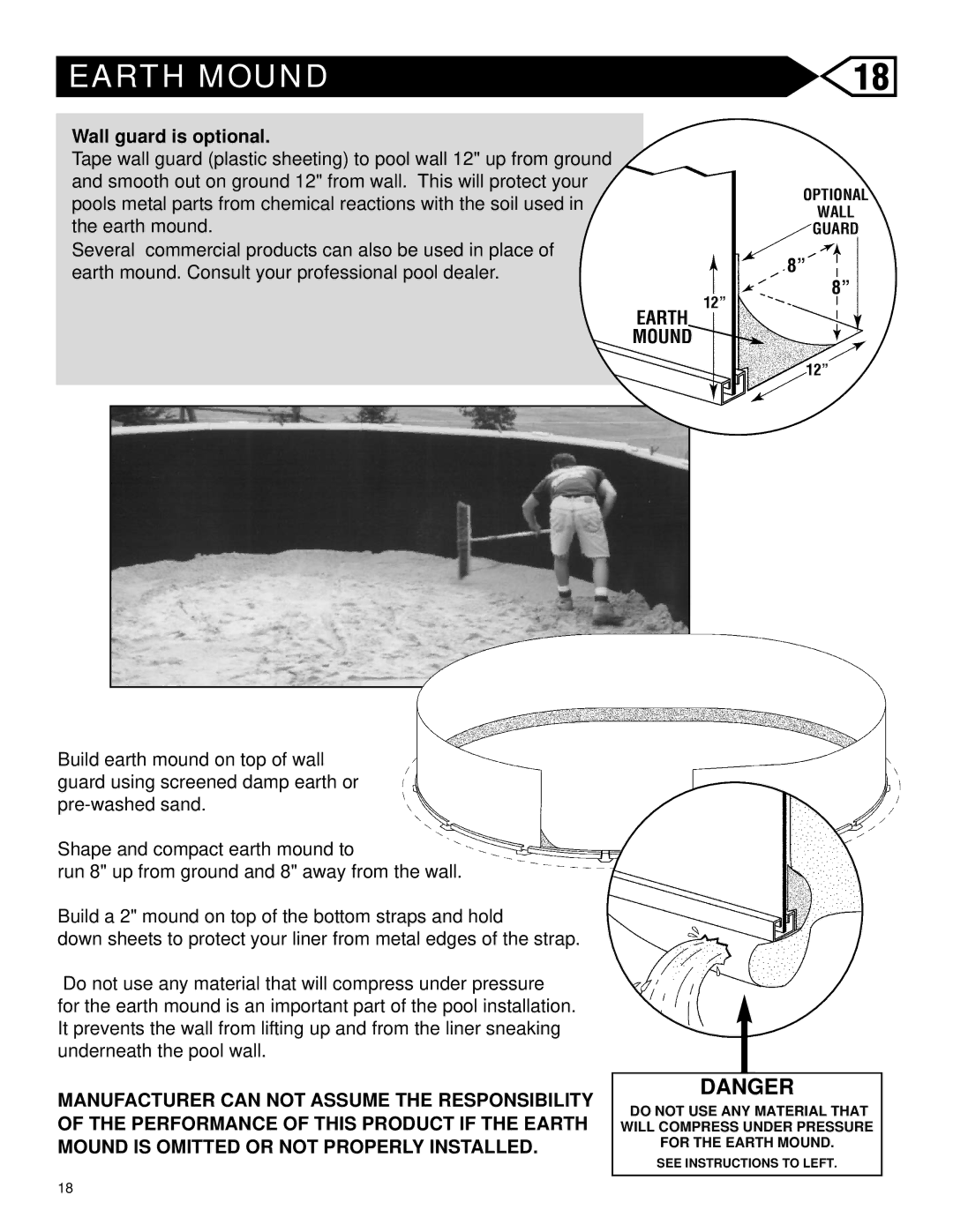 Swim'n Play 420745-15 warranty Earth Mound 