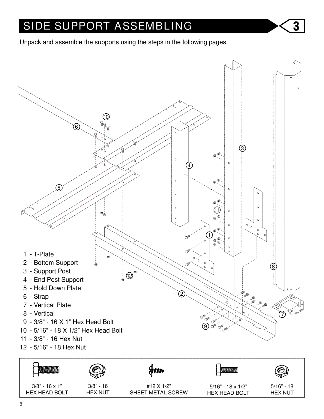 Swim'n Play 420745-15 warranty Side Support Assembling 