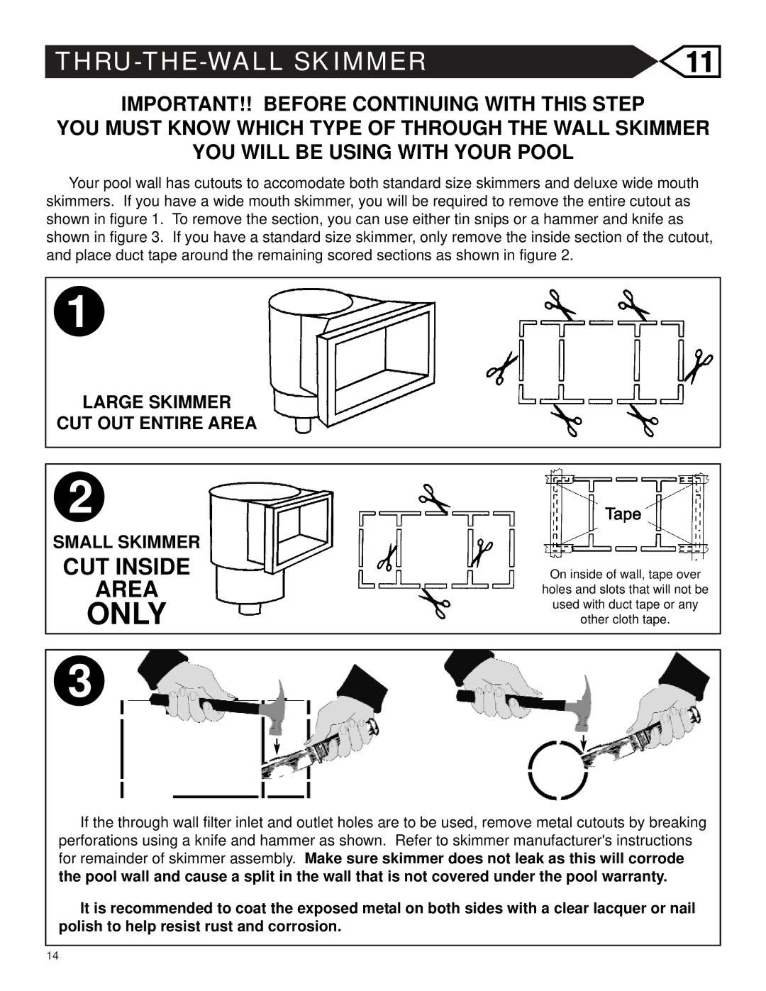 Swim'n Play Above Ground Swimming Pool warranty Only, THRU-THE-WALL Skimmer 