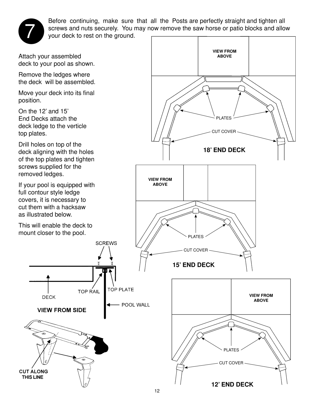 Swim'n Play end deck manual 18’ END Deck, 15’ END Deck, 12’ END Deck 