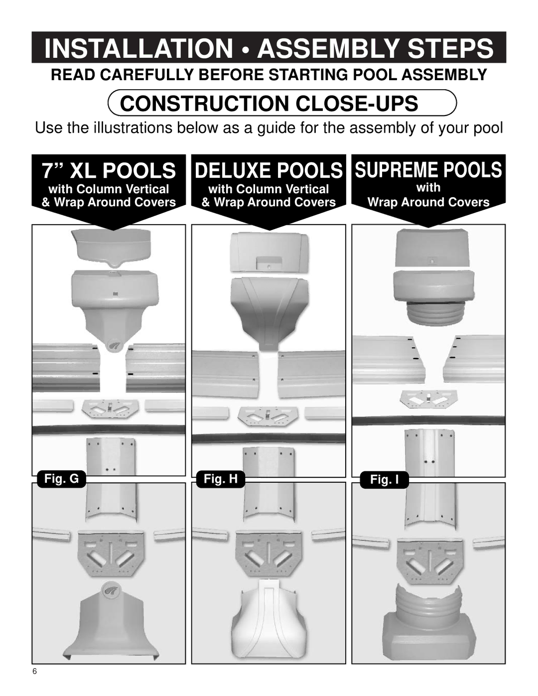 Swim'n Play oval 4ft pool warranty Deluxe Pools Supreme Pools, Fig. G 