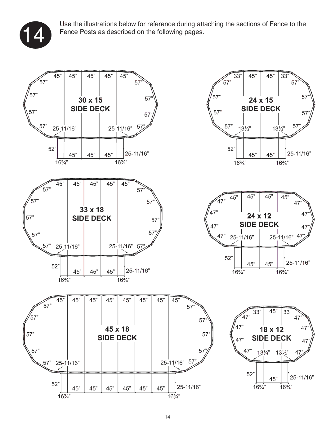 Swim'n Play side deck manual Fence Posts as described on the following pages 