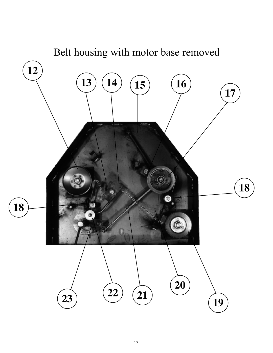 Swisher 97-056001, AZ Series owner manual Belthousingwithmotorbaseremoved 