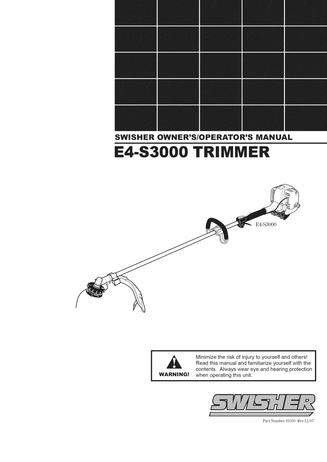 Swisher E4-S3000 manual E4--$3000 Frmmer 