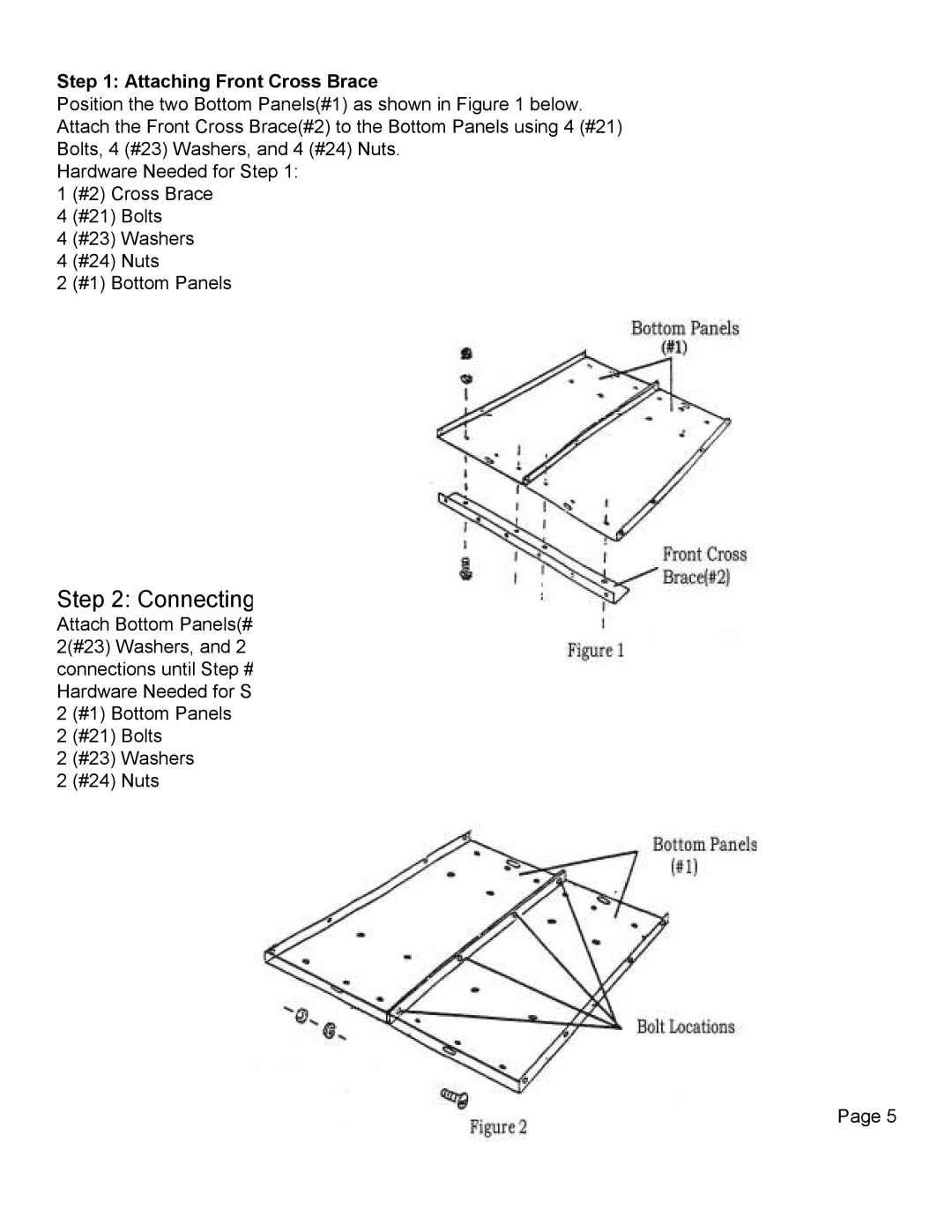 Swisher FC-10 owner manual Connecting Bottom Panels 