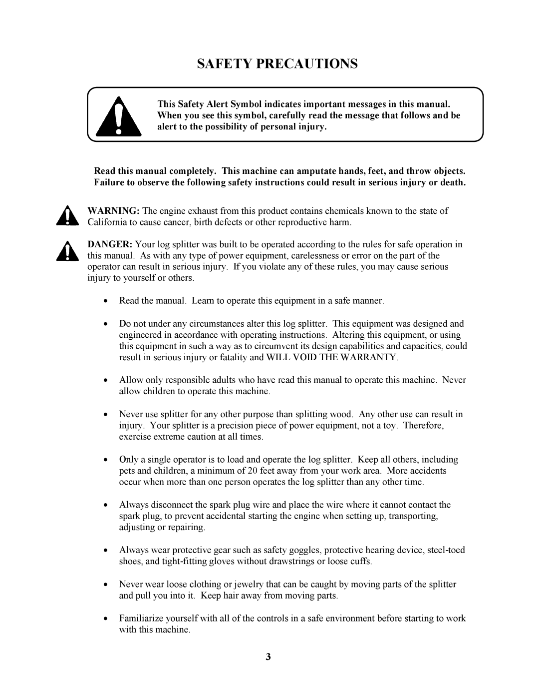 Swisher LS5527S owner manual Safety Precautions 