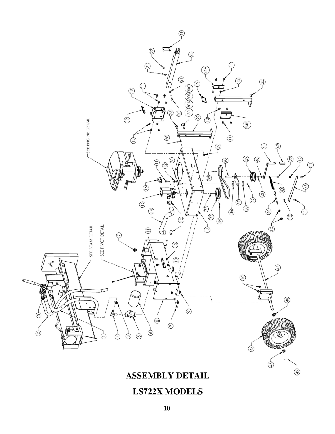 Swisher manual Assemblydetail LS722XMODELS 