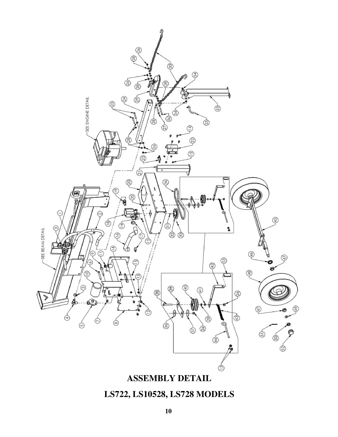 Swisher LS722, LS728, LS10528 manual Assemblydetail 