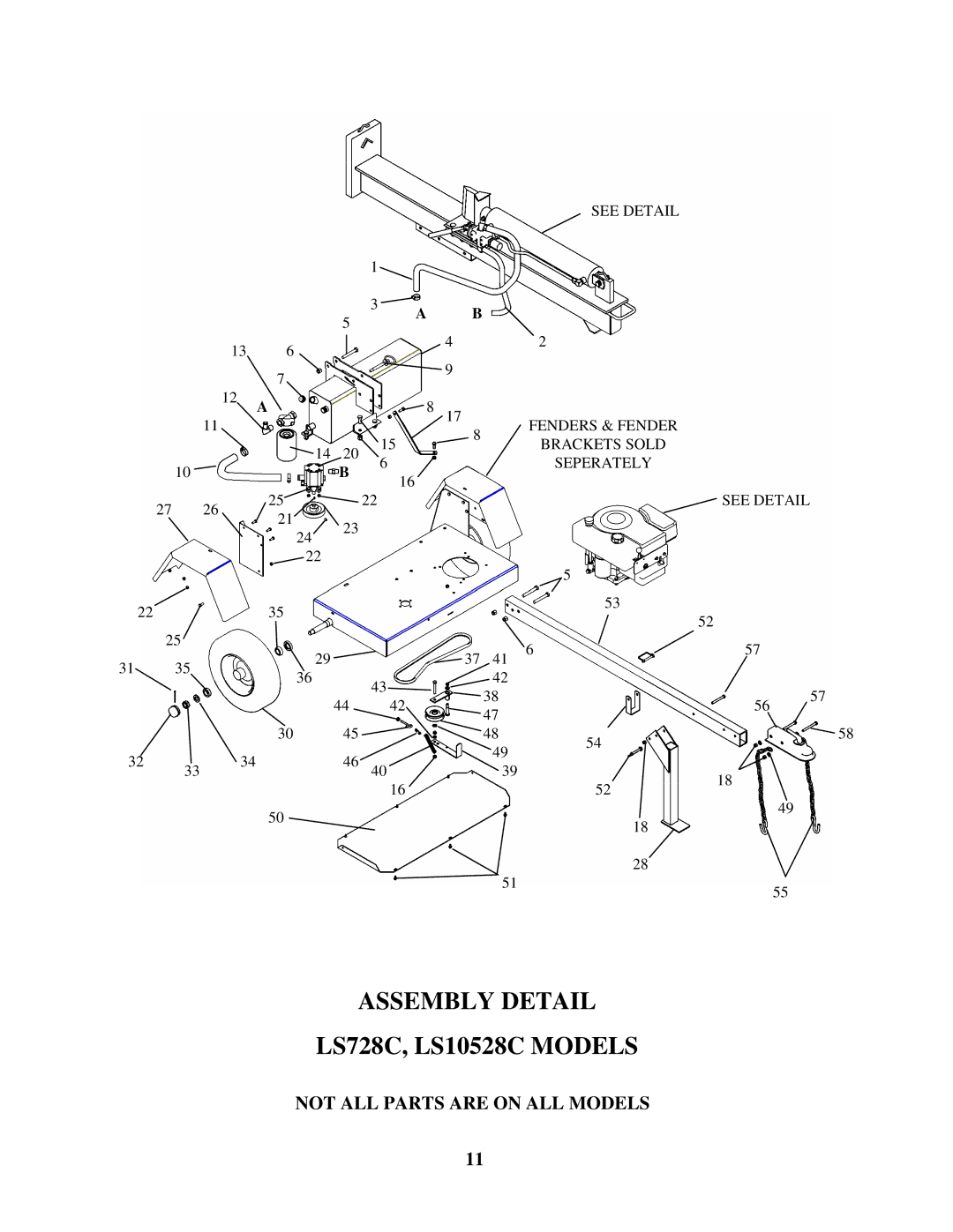 Swisher LS728C, LS10528C manual Assemblydetail LS728C,LS10528CMODELS 