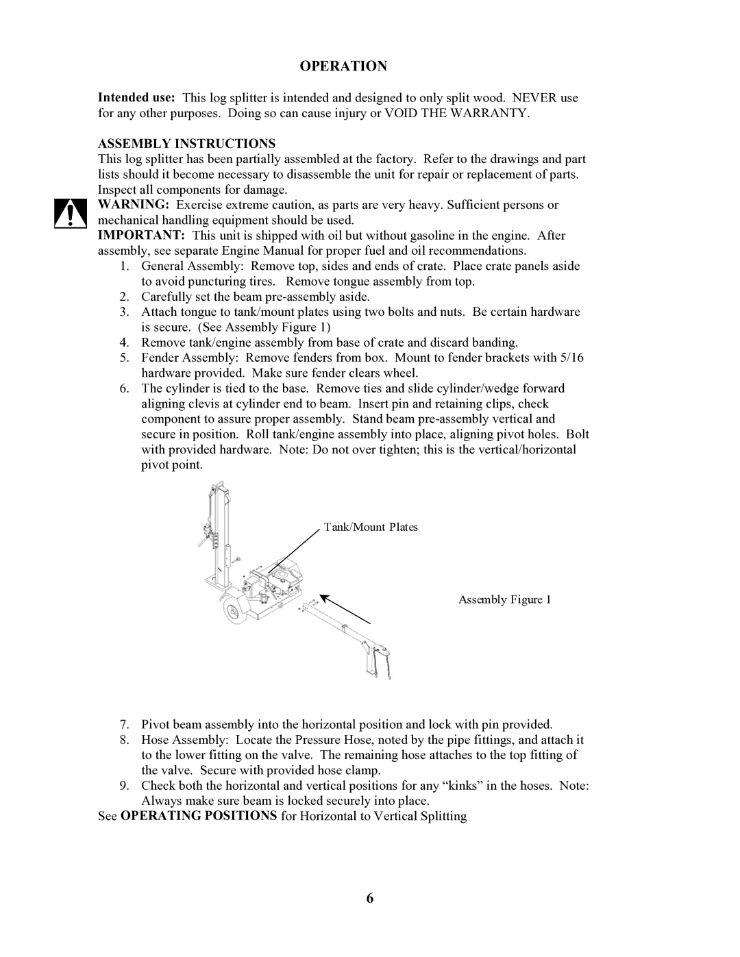 Swisher LS67525, LS928, LS622, LS11534, LS12534D owner manual Operation, Assembly Instructions 