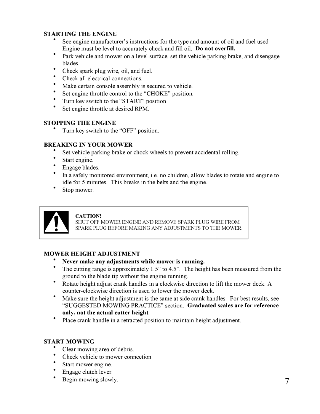 Swisher ONFT1150 manual Stopping the Engine 