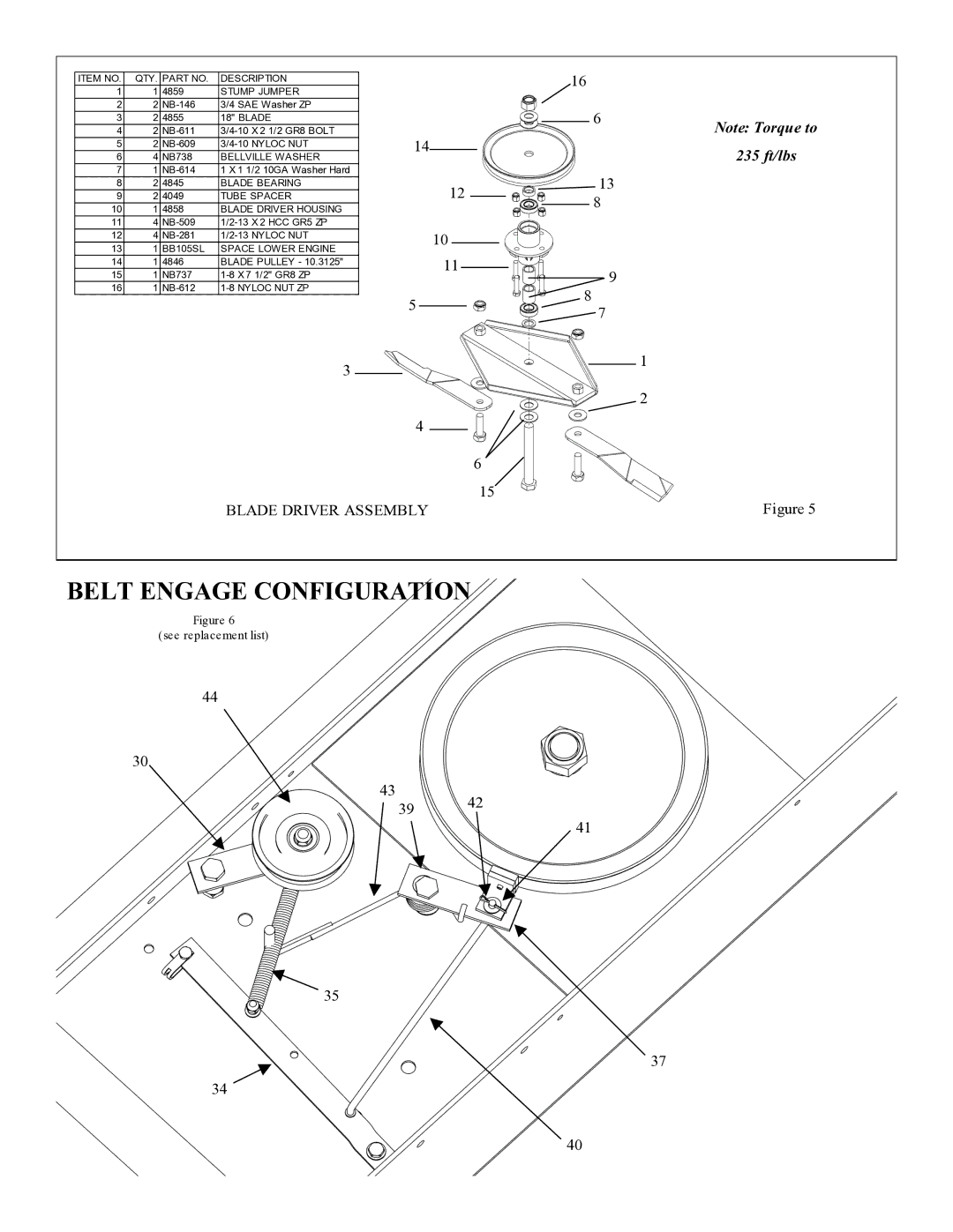Swisher POL10544HD, RTB105441, RT800441 owner manual Belt Engage Configuration 