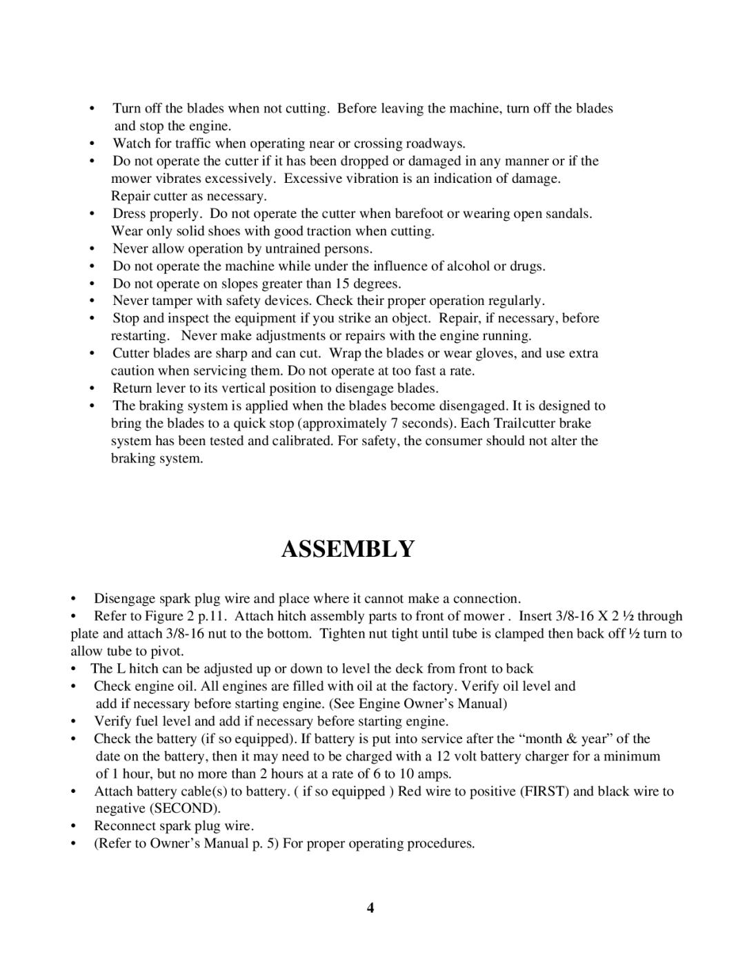 Swisher RTB14544, RTB115441, RTB134412V owner manual Assembly 