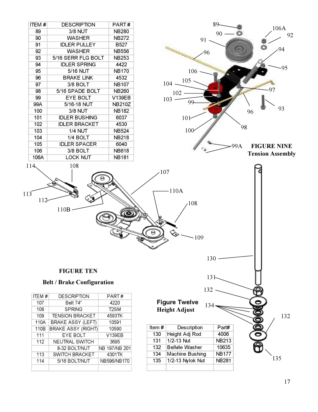 Swisher T11044, T11544, T10544BSPB, T12544, T1144HSP owner manual Figure TEN, 99A Figure Nine 