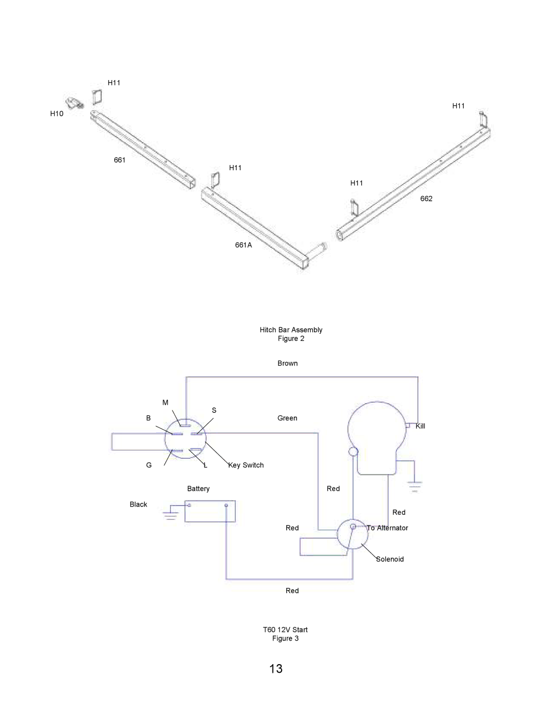 Swisher T1360, T1260, T1260, T1360 owner manual Solenoid Red T60 12V Start 