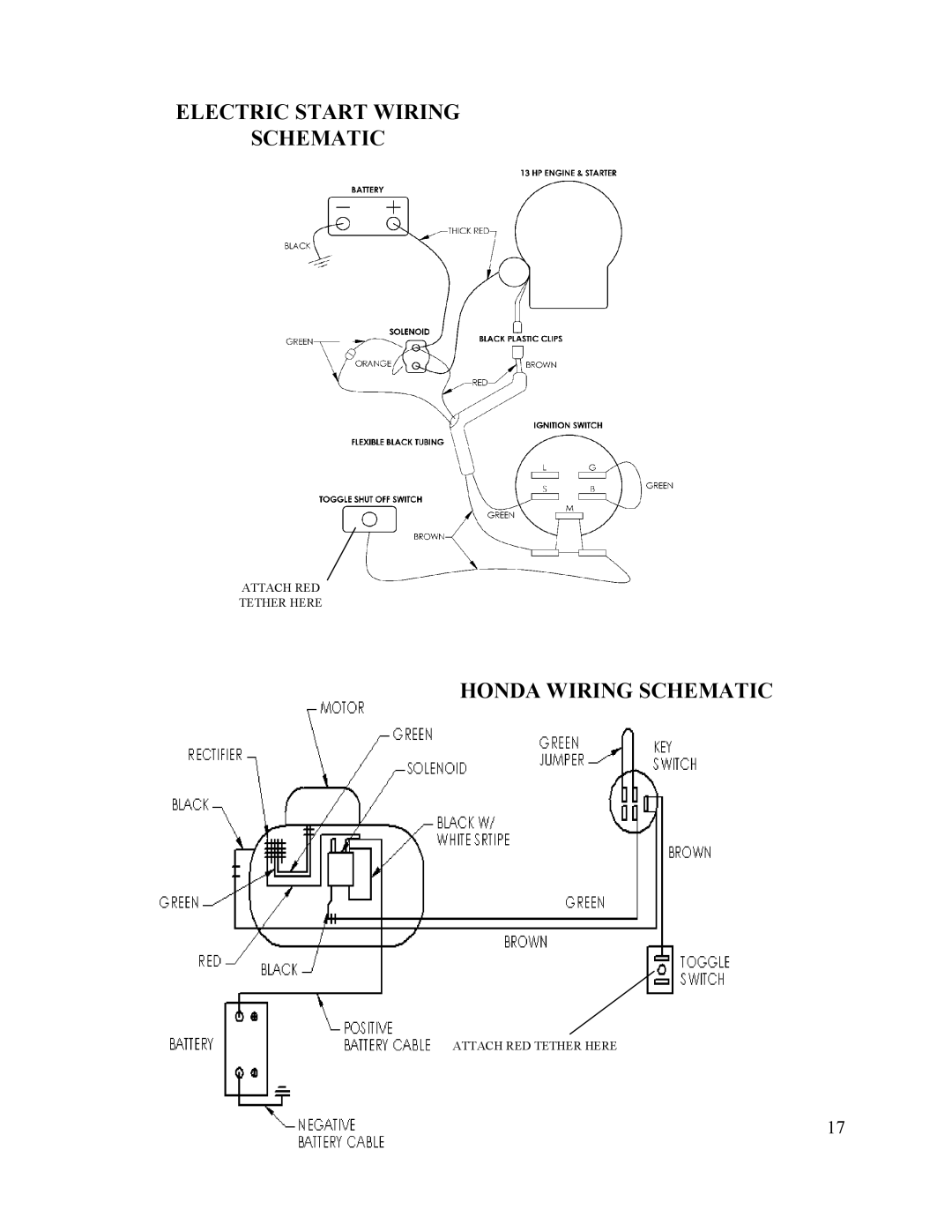 Swisher T1360, T1260, T1460, T1460, T1260, T1360, T1260, T1360, T1460 owner manual Electric Start Wiring Schematic 