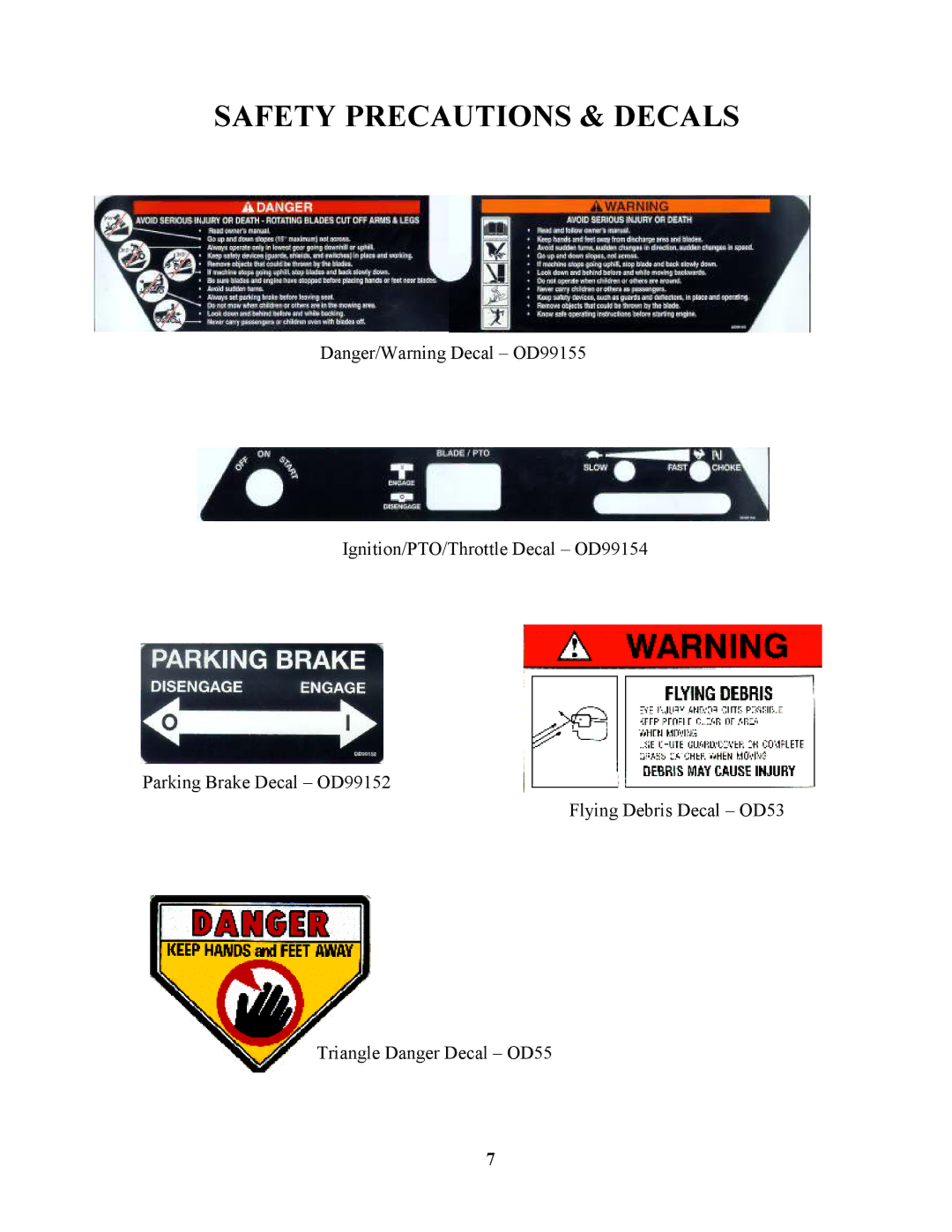 Swisher ZT17542 owner manual Safety Precautions & Decals 