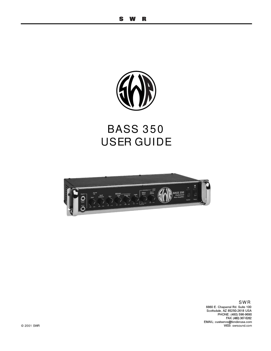 SWR Sound 350 manual User Guide 