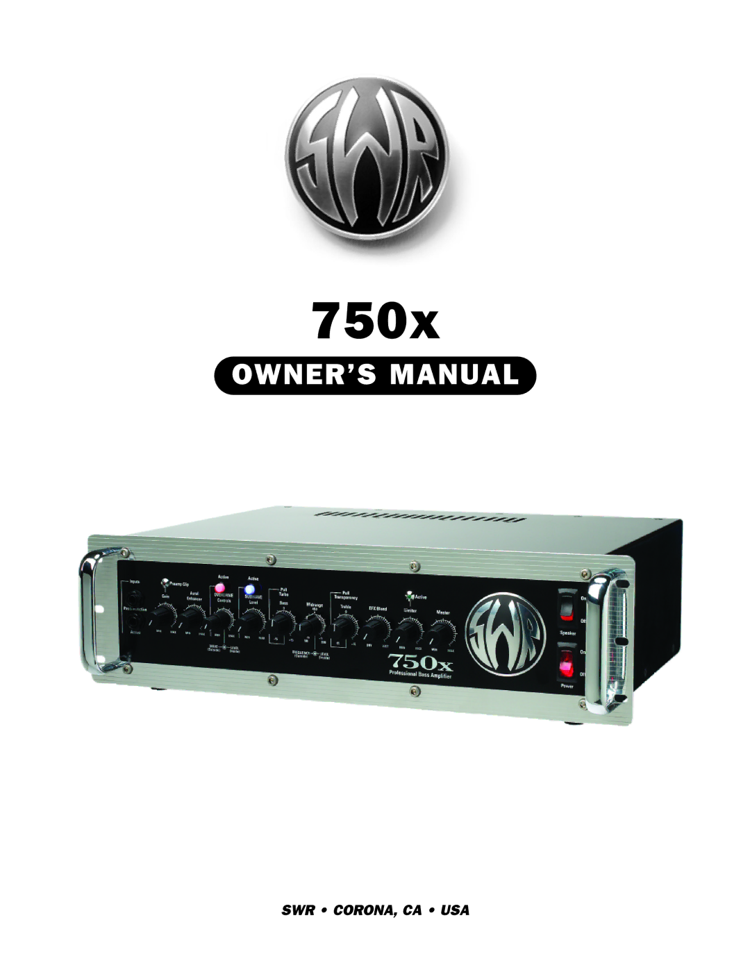 SWR Sound 750x owner manual 