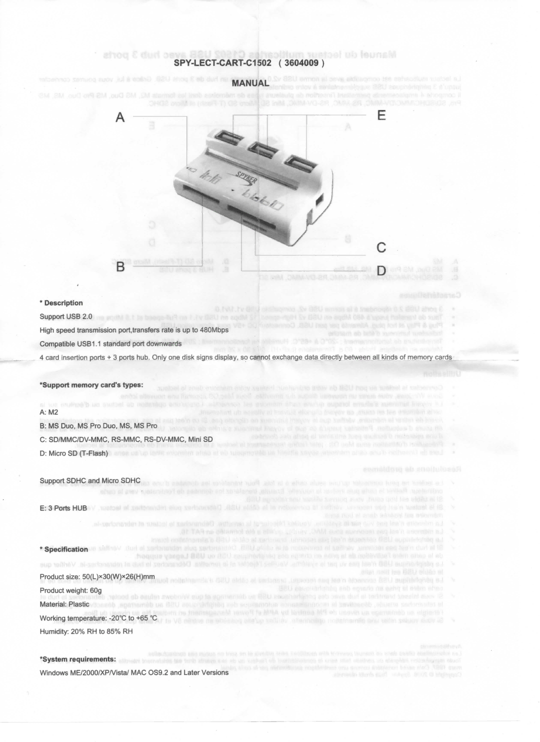 Syba Tech CLCRD50007 manual 