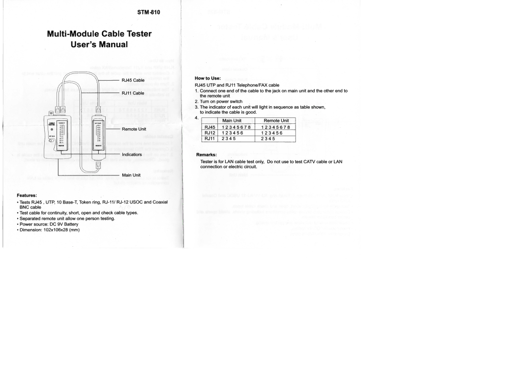 Syba Tech stm-810 manual 