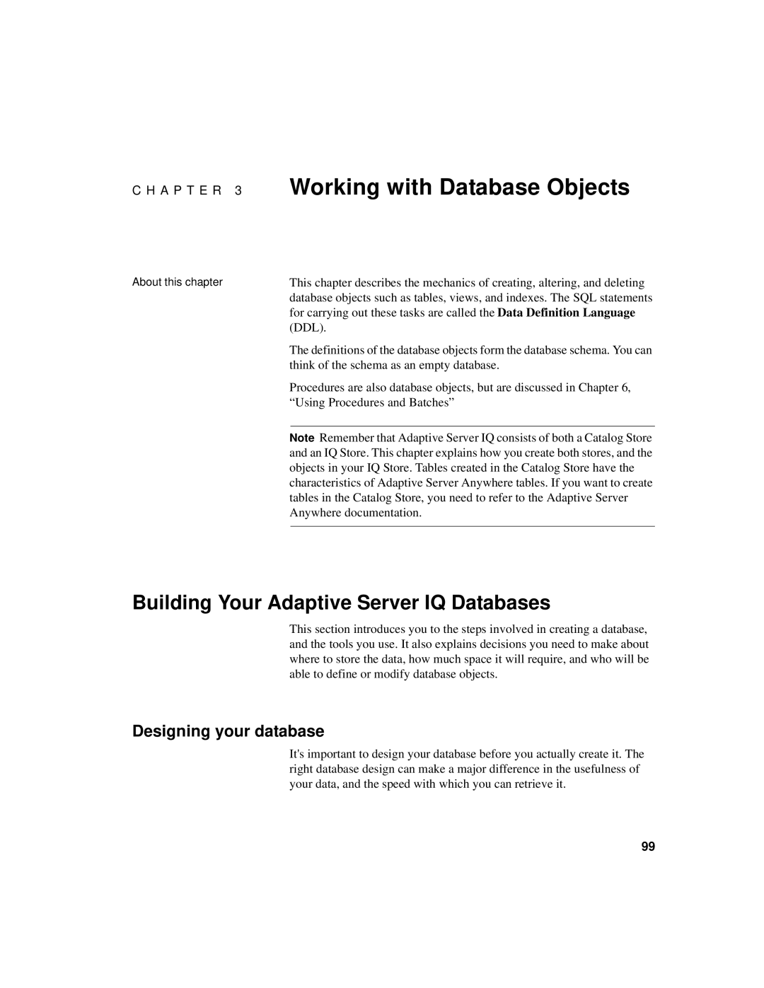 Sybase 12.4.2 manual Building Your Adaptive Server IQ Databases, Designing your database 