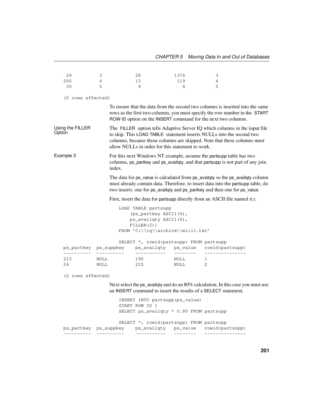 Sybase 12.4.2 manual Index, 201 