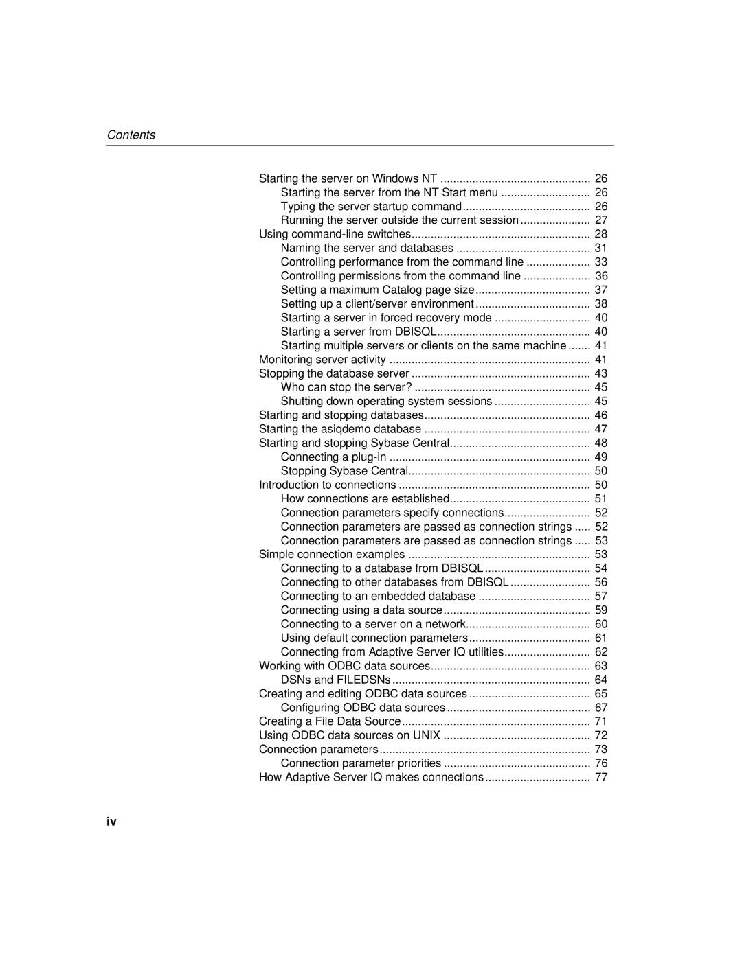 Sybase 12.4.2 manual Contents 