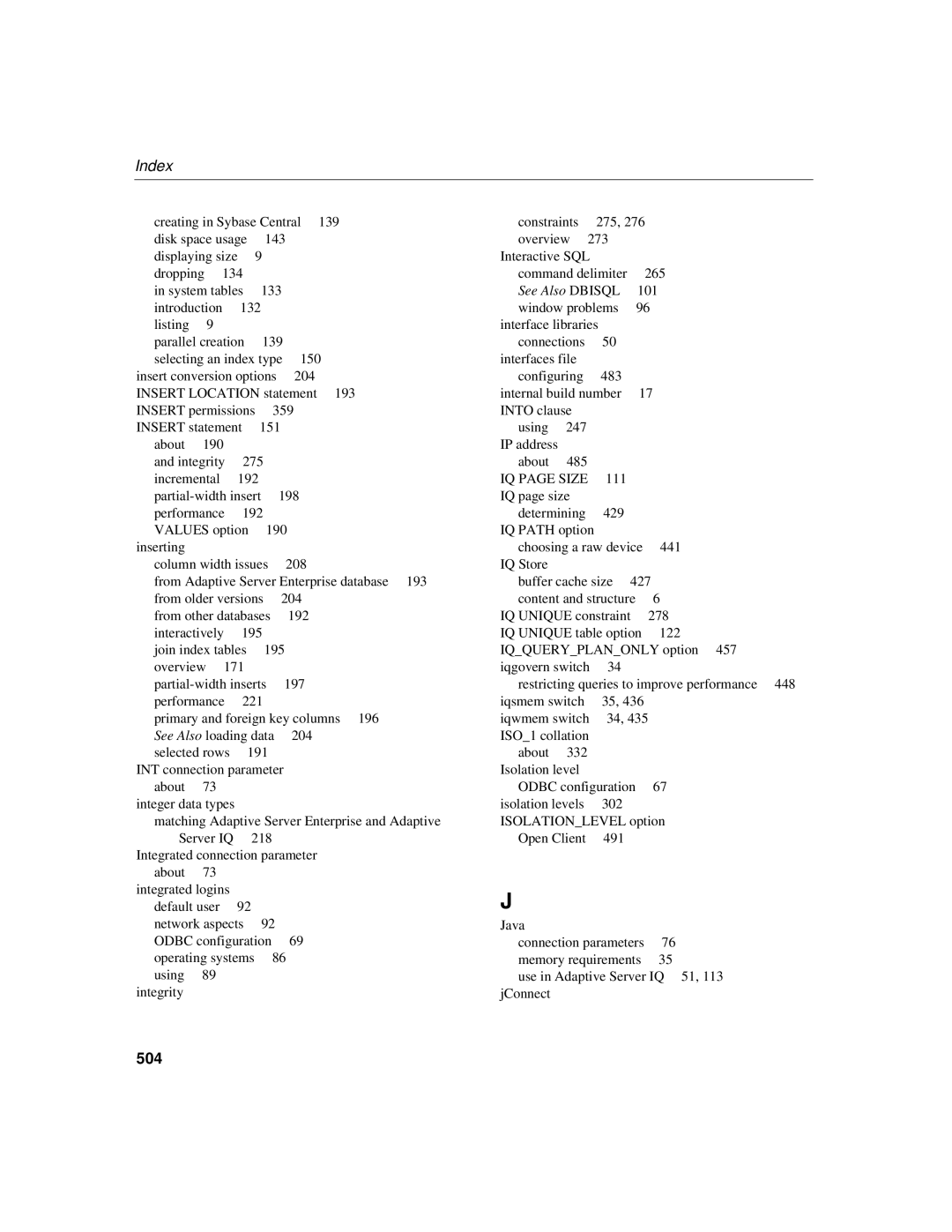 Sybase 12.4.2 manual 504, See Also Dbisql 