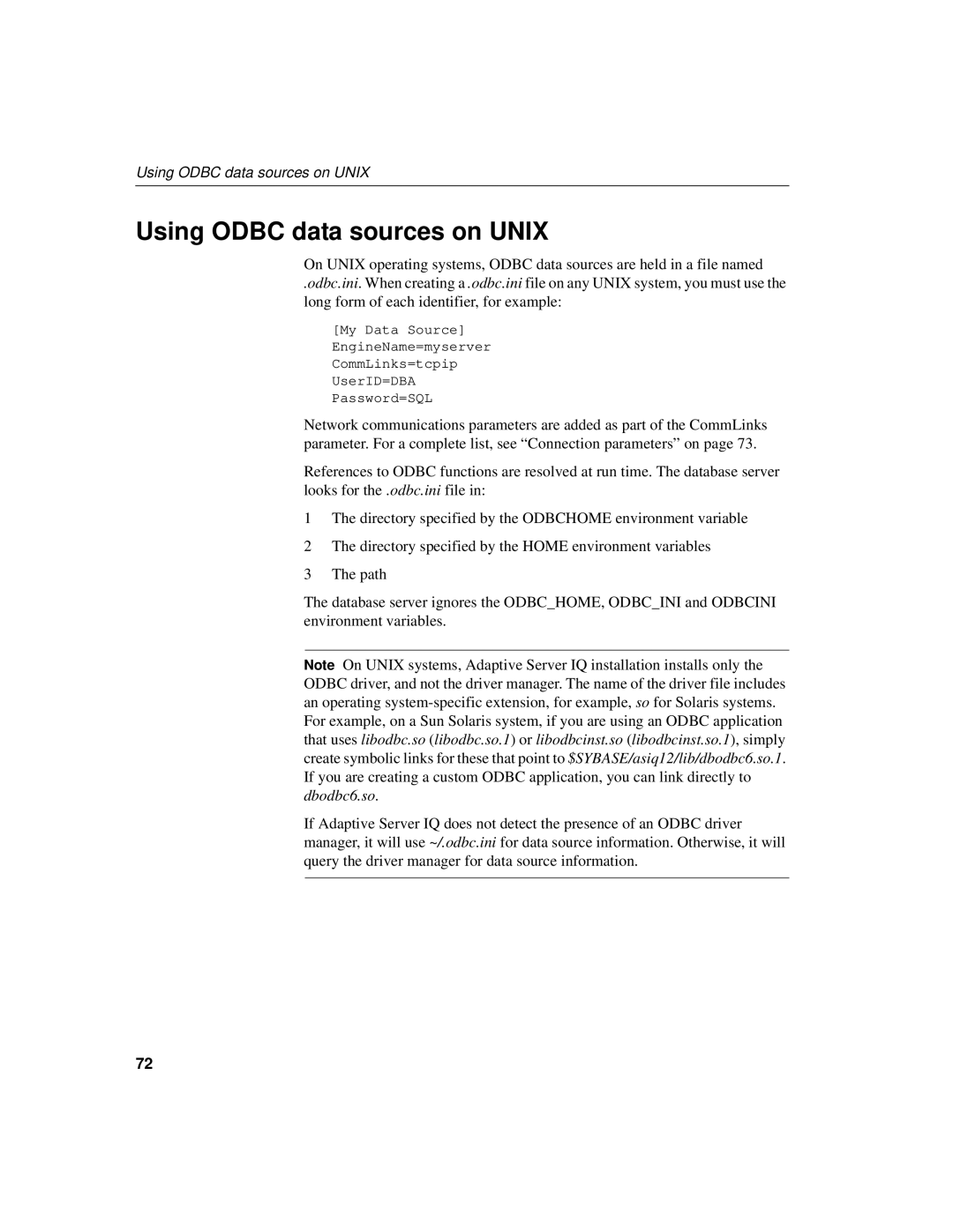 Sybase 12.4.2 manual Using Odbc data sources on Unix 