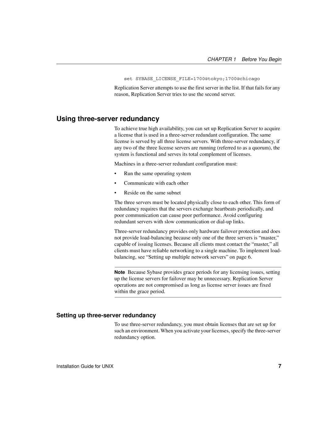 Sybase 15 manual Using three-server redundancy, Setting up three-server redundancy 