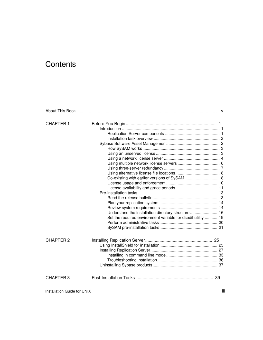 Sybase 15 manual Contents 