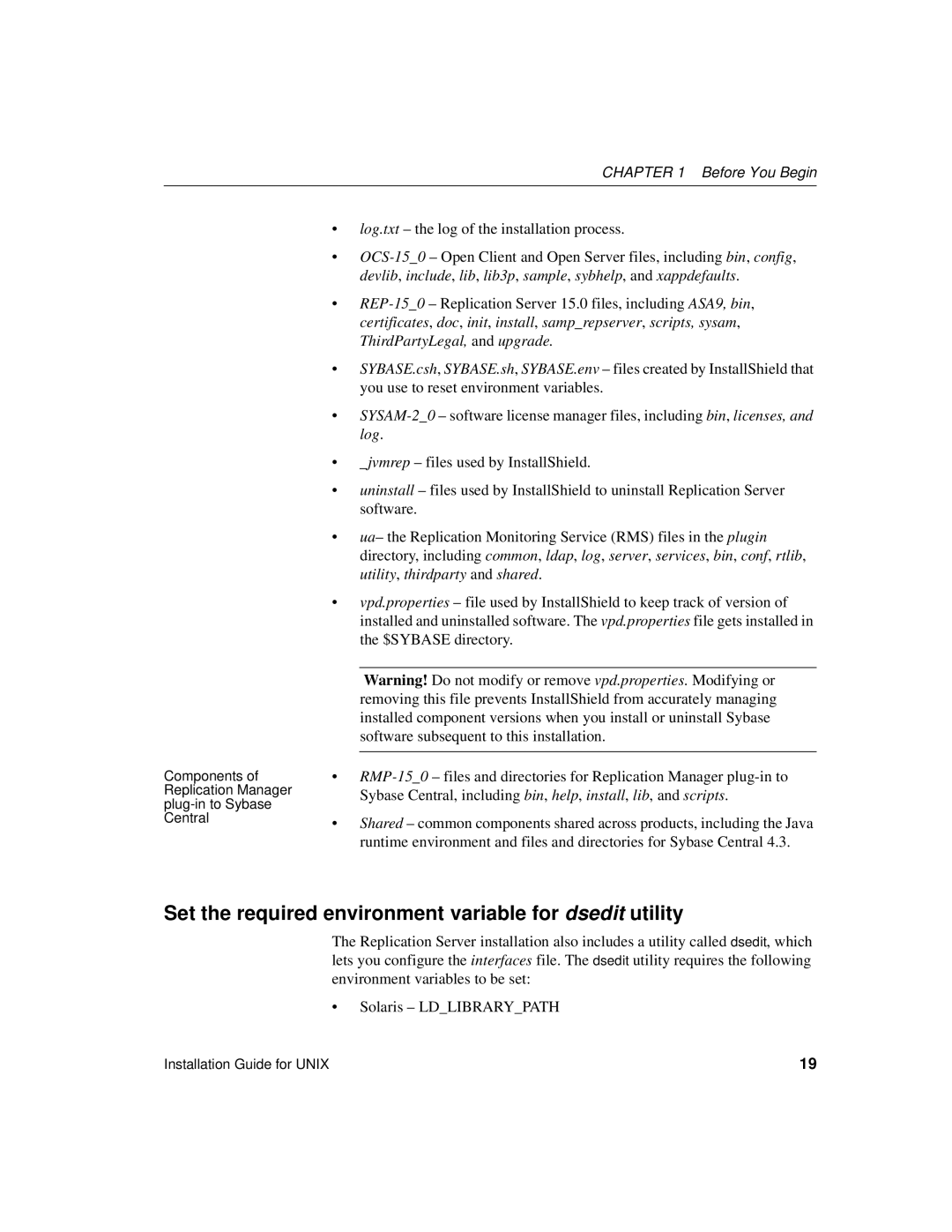 Sybase 15 manual Set the required environment variable for dsedit utility 