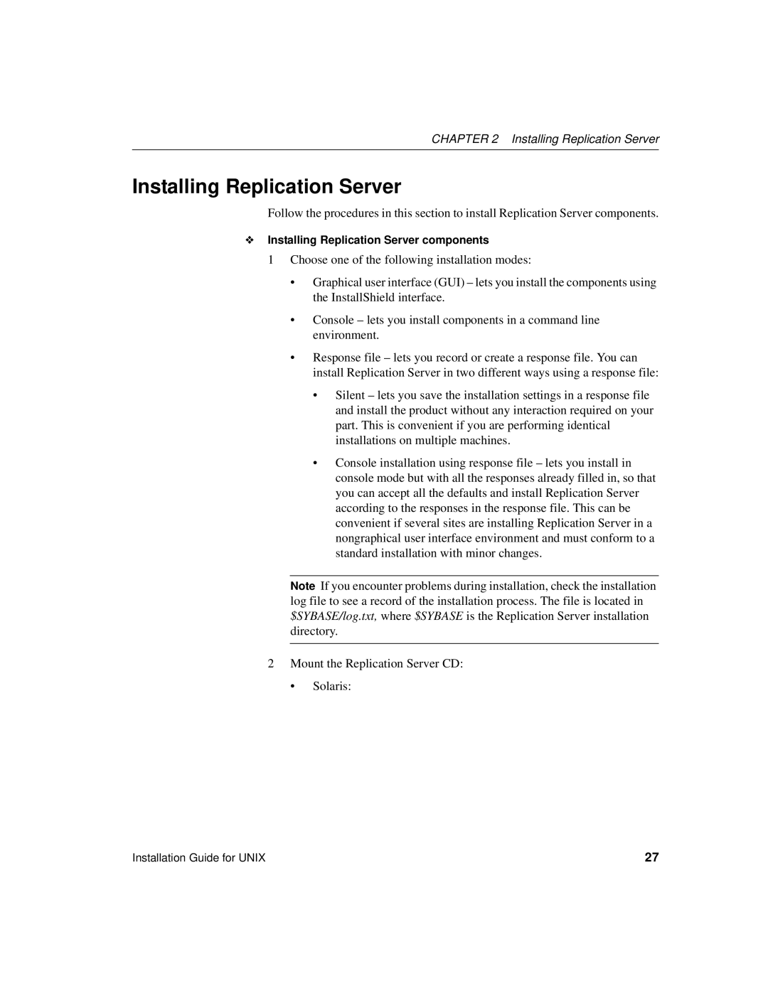 Sybase 15 manual Installing Replication Server 