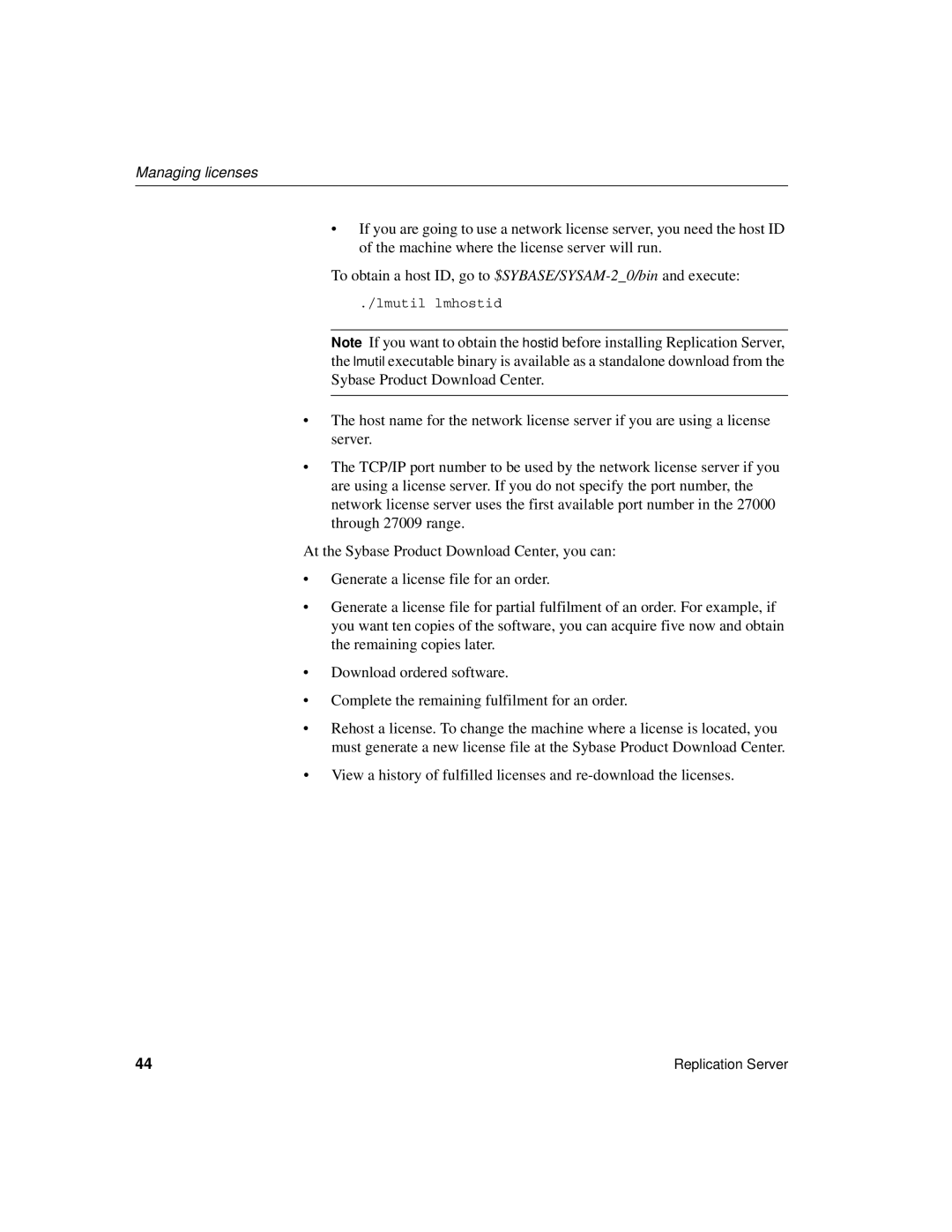 Sybase 15 manual Managing licenses 