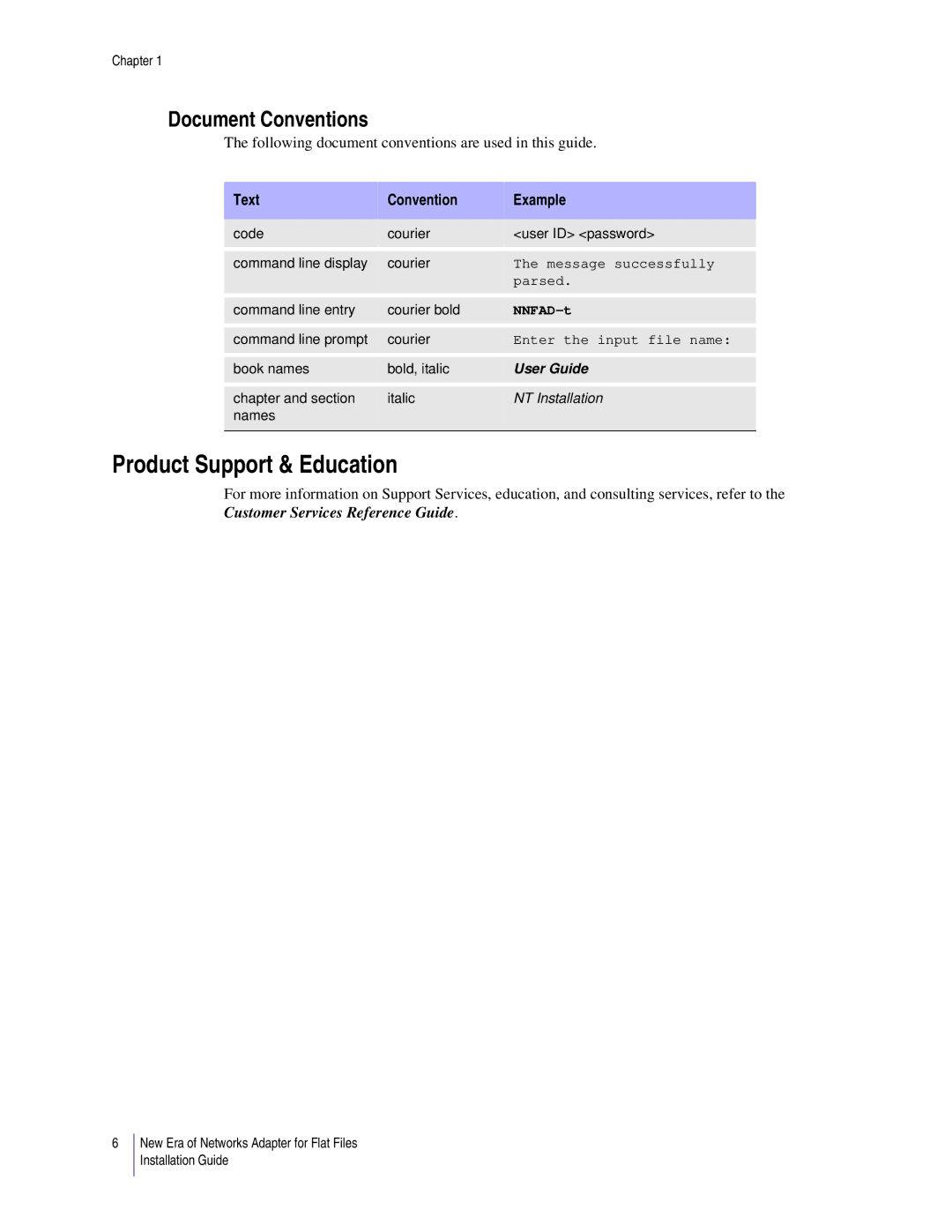 Sybase 3.8 manual Product Support & Education, Document Conventions, Text Convention Example 