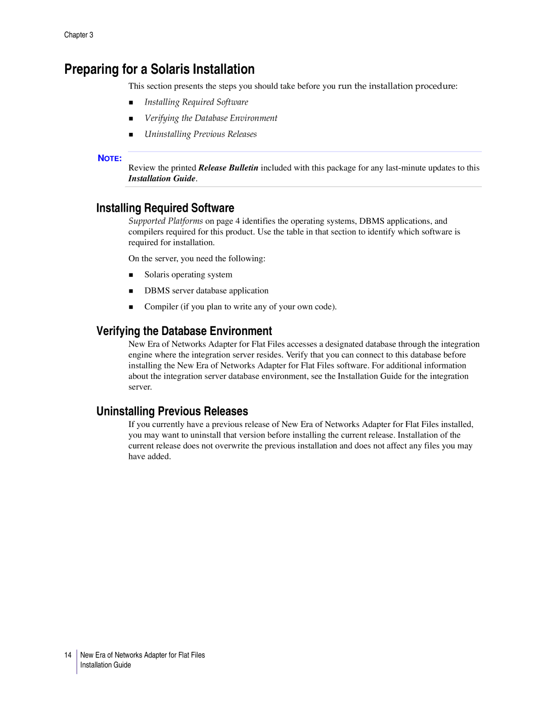 Sybase 3.8 manual Preparing for a Solaris Installation, Installing Required Software 